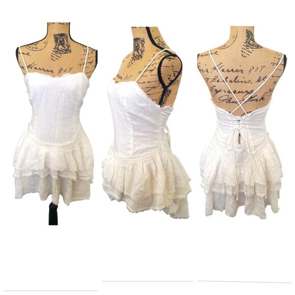 Urban Outfitters Kimchi Blue Medium Desi Strappy Drop Waist Mini Dress - Picture 4 of 10